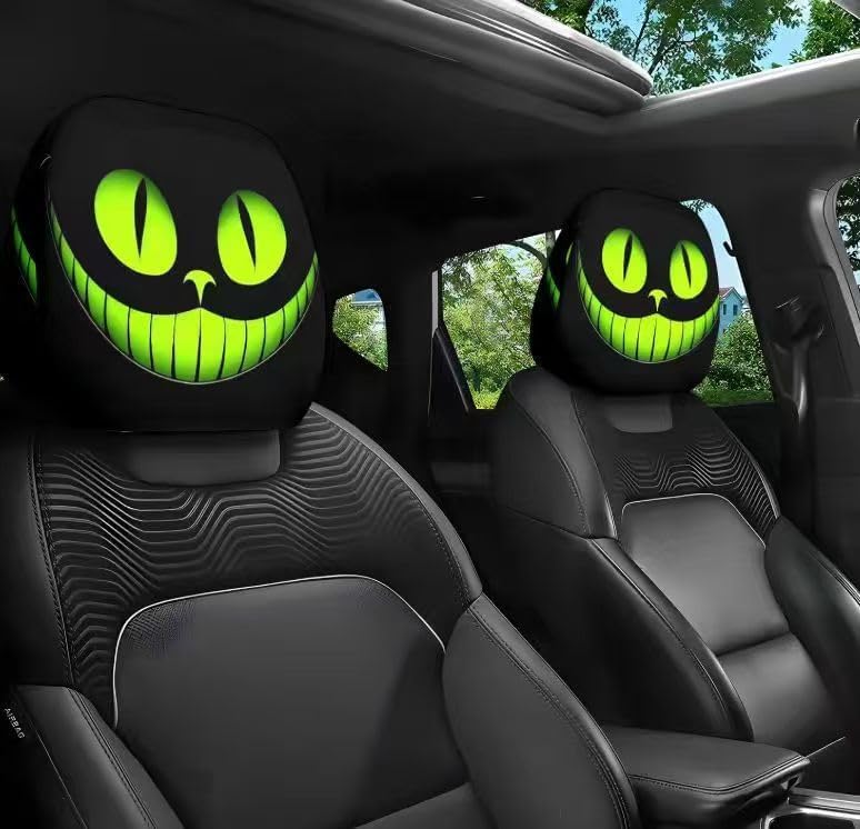 Funny Cartoon car headrest Cover, 2 Pieces Set of Cute Funny Eyes, Suitable for Halloween, Christmas car Universal Elastic Models Funny Decoration mysite