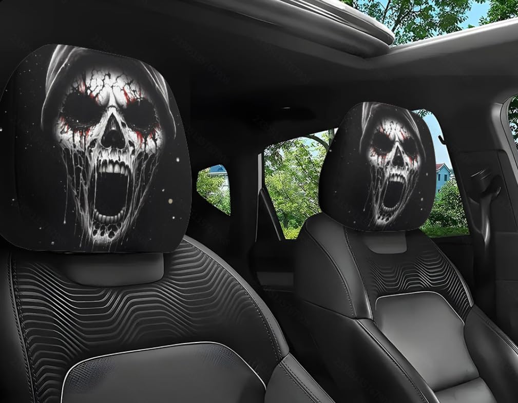 Funny Cartoon car headrest Cover, 2 Pieces Set of Cute Funny Eyes, Suitable for Halloween, Christmas car Universal Elastic Models Funny Decoration mysite