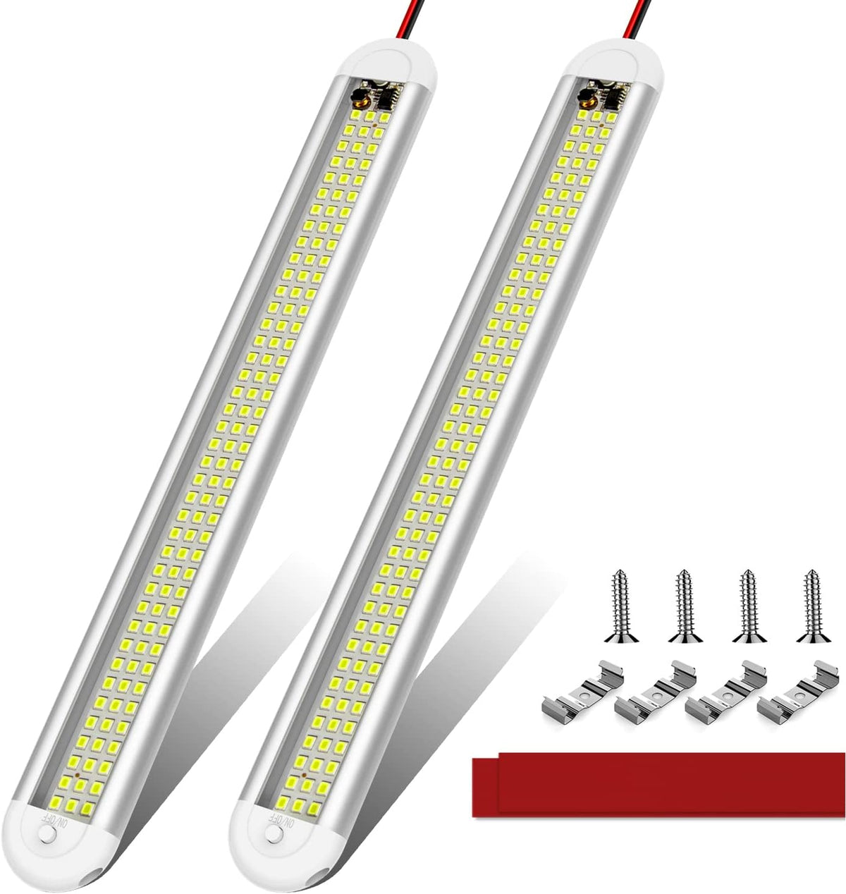 CT CAPETRONIX 12v LED Interior Light Bar, 120LEDs 1500LM 8W DC 12 Volt led Strip Lights with ON/Off Switch, for Enclosed Cargo Trailer, Car RV Van Truck Lorry Camper Boat Caravan Motorhome (8Pack) mysite