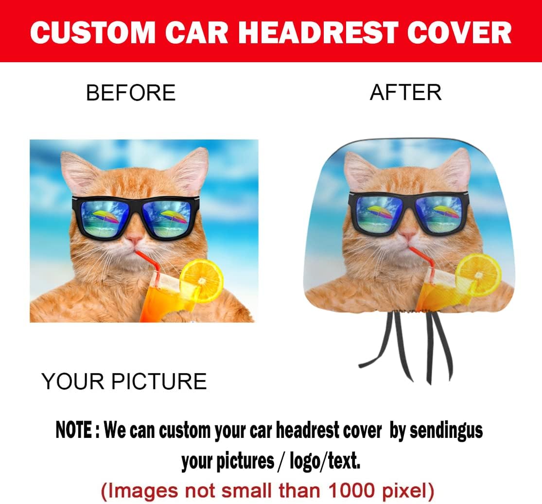 Custom Car Headrest Cover Personalized Universal Headrest Covers for Cars mysite
