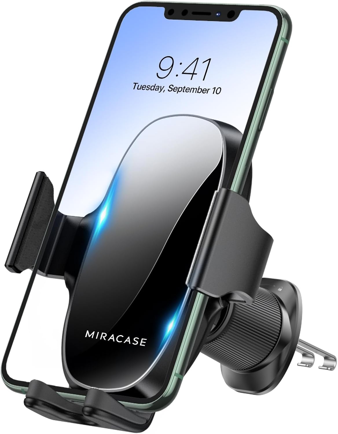 miracase Phone Holders for Your Car with Metal Hook Clip, Air Vent Cell Phone Stand Car Mount, Universal Automobile Cradle Fit for iPhone Android and All Smartphones, Dark Black mysite