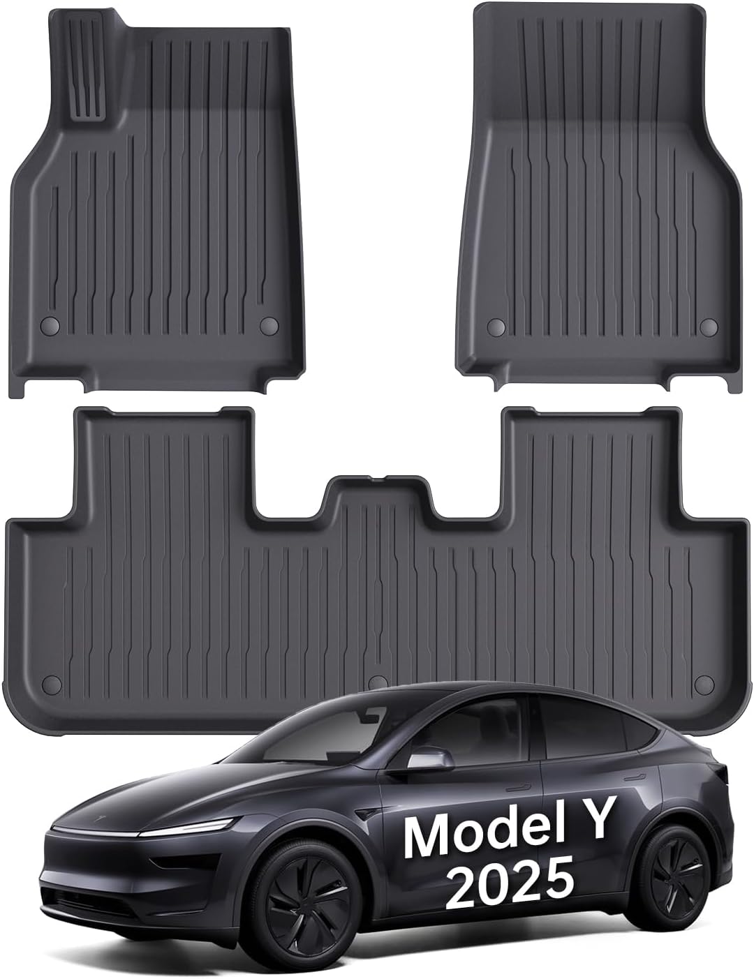 Floor Mats Fits for Tesla Model 3 2023-2018 - All Weather TPE Custom Fit Car Mats Floor Liners, Custom Fit, 3-Piece mysite