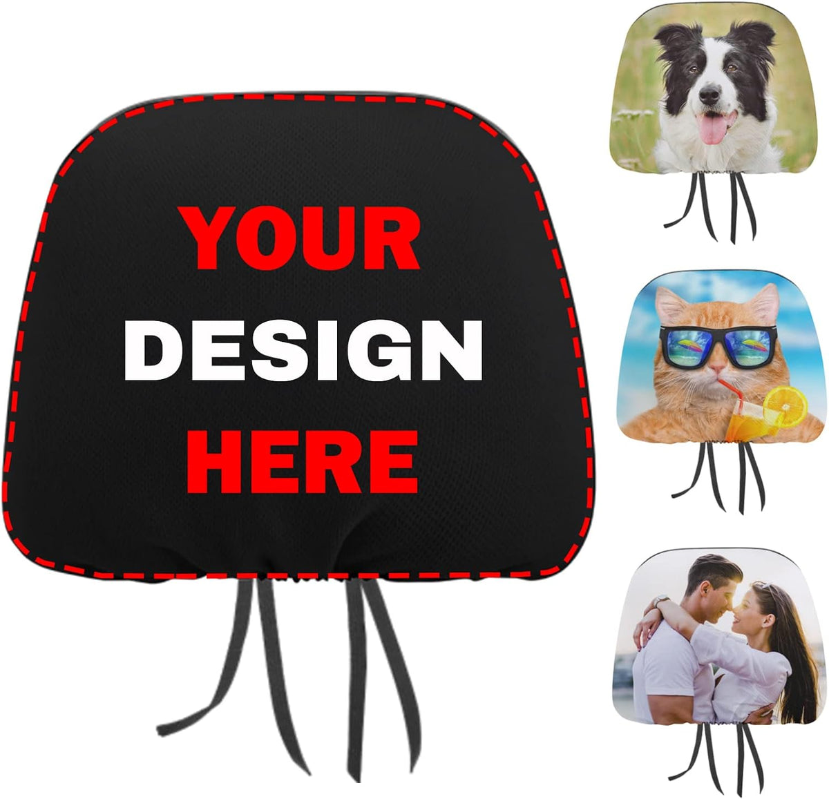 Custom Car Headrest Cover Personalized Universal Headrest Covers for Cars mysite