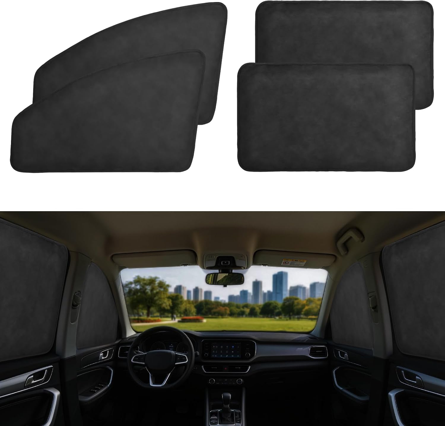 XCBYT Car Window Shades - 4 Pcs Car Privacy Curtains - 100% Block Light Car Window Covers - Magnetic Side Window Sun Shade Keeps Cooler for Breastfeeding, Taking a nap, Changing Clothes, Camping mysite