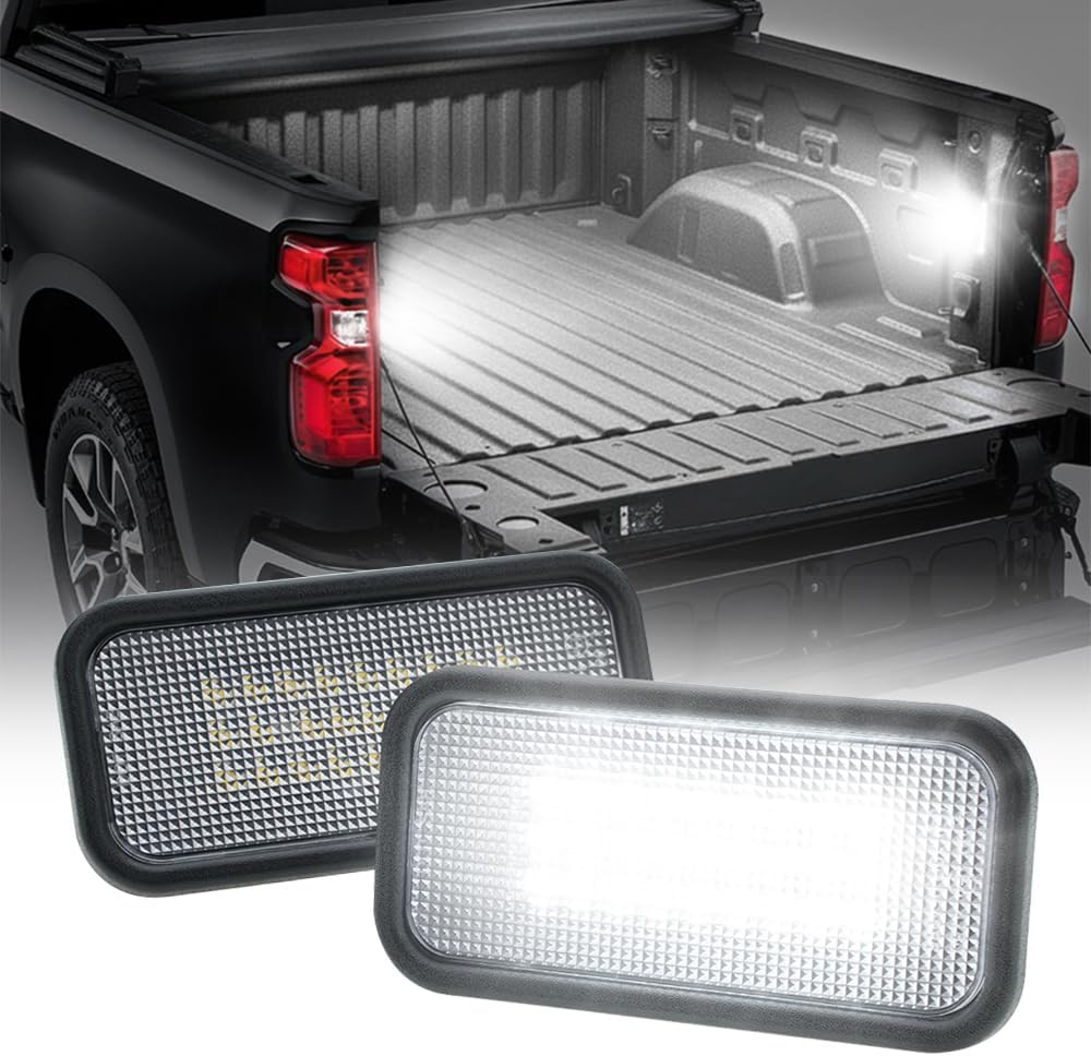 2Pcs LED Truck Bed Light Rear Cargo Area Lamp for 2019-2026 Chevy Silverado GMC Sierra 1500 2500HD 3500HD White Stock Bed Lighting for 2024+ Sierra EV Cadilla.c Escalade IQ OEM Replacement 84396982 mysite