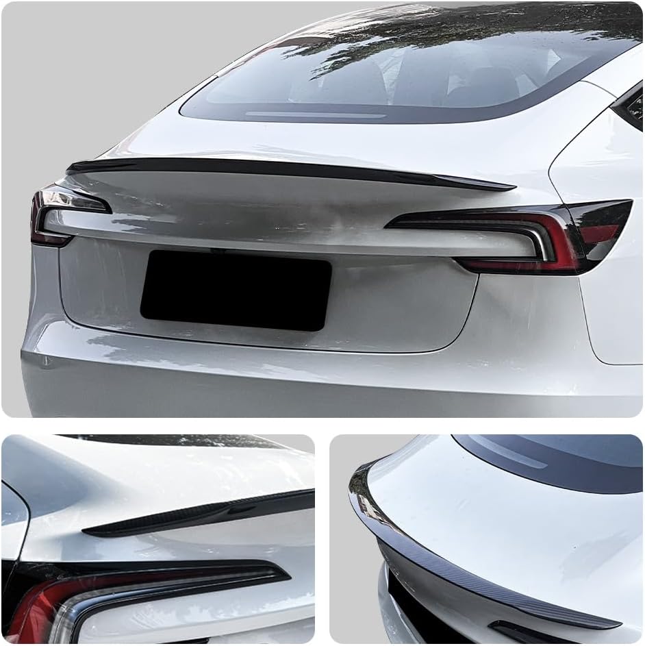 for Tesla Model3 Highland 2023-2025 Real 100% Carbon Fiber Rear Spoiler Performance Type Spoiler Rear Wing Tesla Model 3 Accessories 2023-2025(Gloss Carbon Fiber) mysite