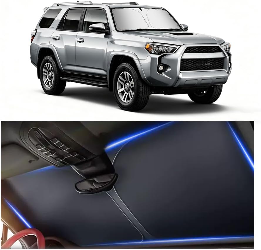 300T Thickened Automotive Glass Sunshade and Comes with Storage Bag,Keep Car Interior Cool,Universal Windshield Sun Shade Fit for Cars,Trucks,SUVs (L: 57.08 * 31.5 inch) mysite