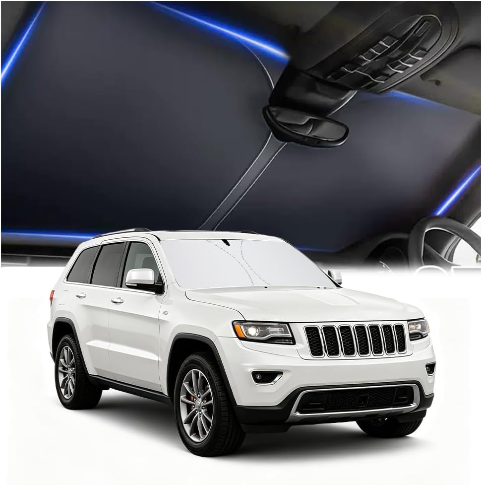 300T Thickened Automotive Glass Sunshade and Comes with Storage Bag,Keep Car Interior Cool,Universal Windshield Sun Shade Fit for Cars,Trucks,SUVs (L: 57.08 * 31.5 inch) mysite