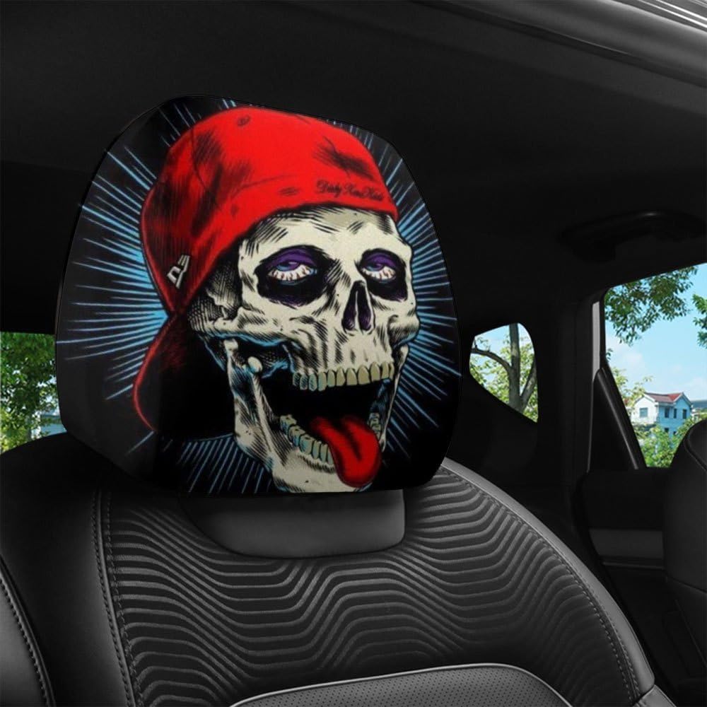 Funny Cartoon car headrest Cover, 2 Pieces Set of Cute Funny Eyes, Suitable for Halloween, Christmas car Universal Elastic Models Funny Decoration mysite