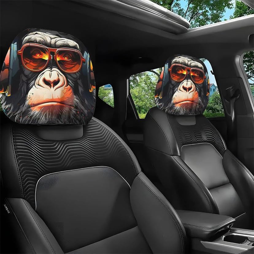 Funny Cartoon car headrest Cover, 2 Pieces Set of Cute Funny Eyes, Suitable for Halloween, Christmas car Universal Elastic Models Funny Decoration mysite