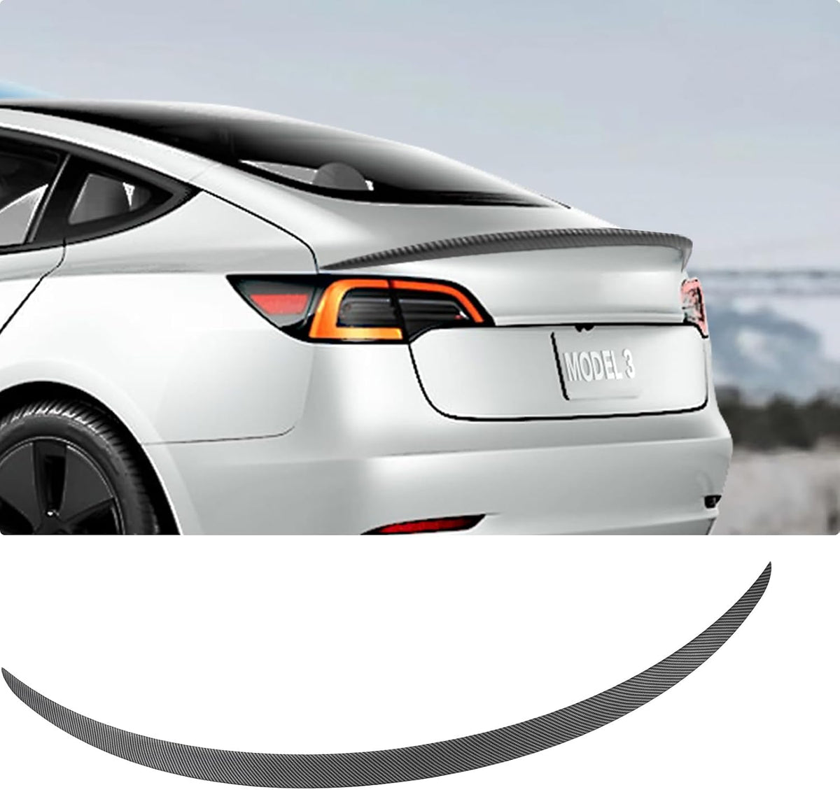 BASENOR Spoiler for 2017-2023 Tesla Model 3 ABS Material Rear Spoiler Wing mysite