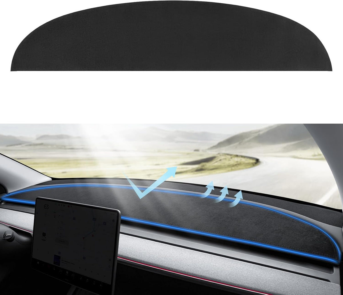 for Tesla Model 3 Y Dashboard Cover, Anti-Glare Suede Dashboard Pad mysite