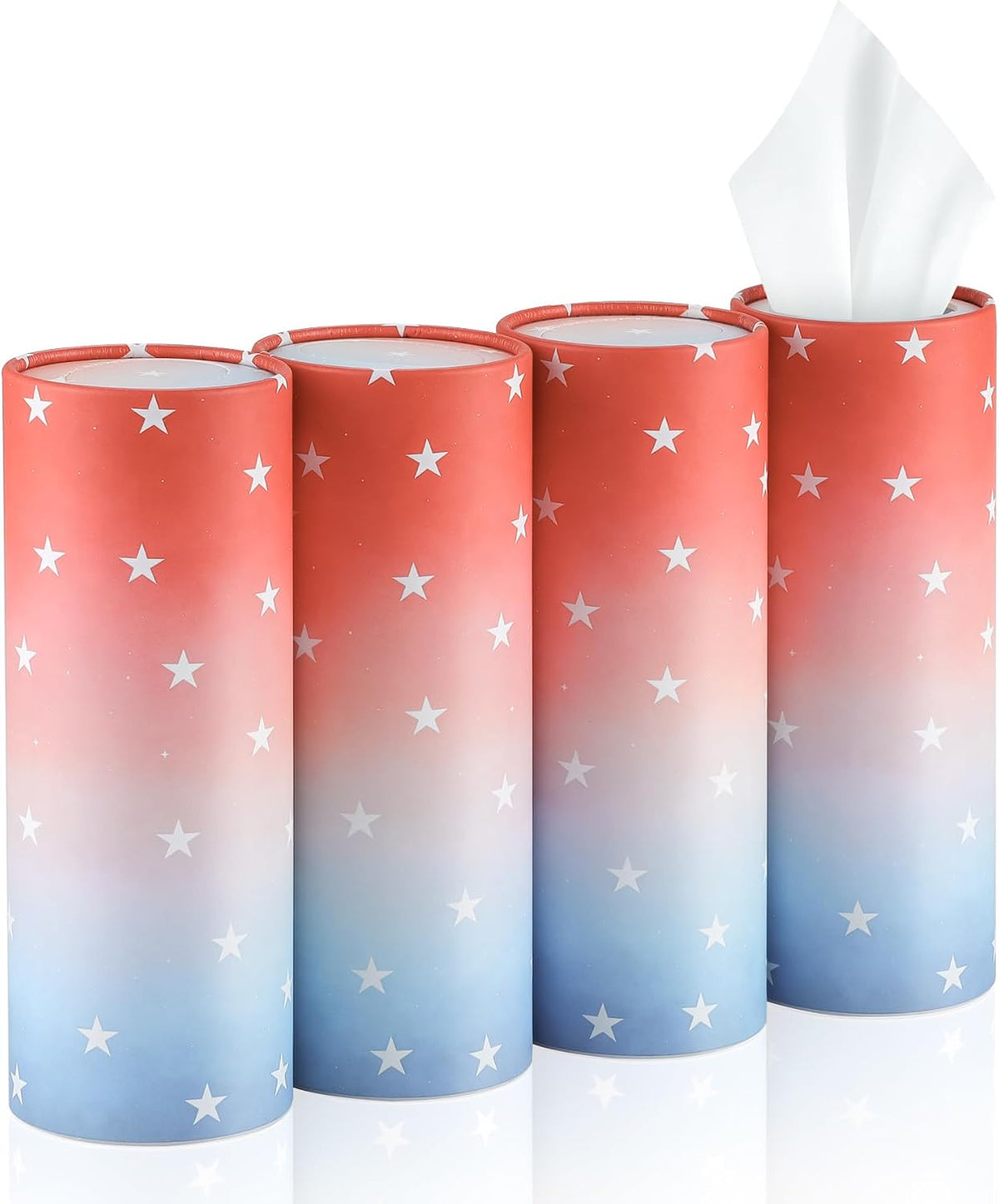 Car Tissue Holder, 4 Pack Car Cup Holder Facial Tissues with Travel Tissue Bag, Quick and Convenient Flower Combination Car Tissue Box(4 Canisters/200 Tissues) Black - Red mysite