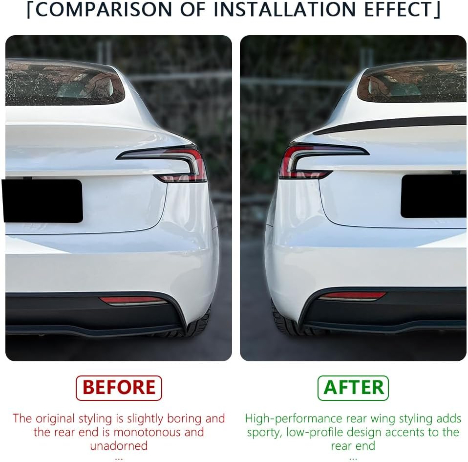 for Tesla Model3 Highland 2023-2025 Real 100% Carbon Fiber Rear Spoiler Performance Type Spoiler Rear Wing Tesla Model 3 Accessories 2023-2025(Gloss Carbon Fiber) mysite