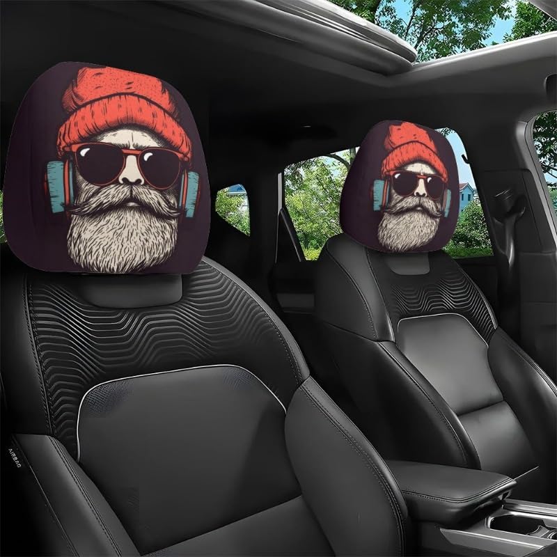 Funny Cartoon car headrest Cover, 2 Pieces Set of Cute Funny Eyes, Suitable for Halloween, Christmas car Universal Elastic Models Funny Decoration mysite