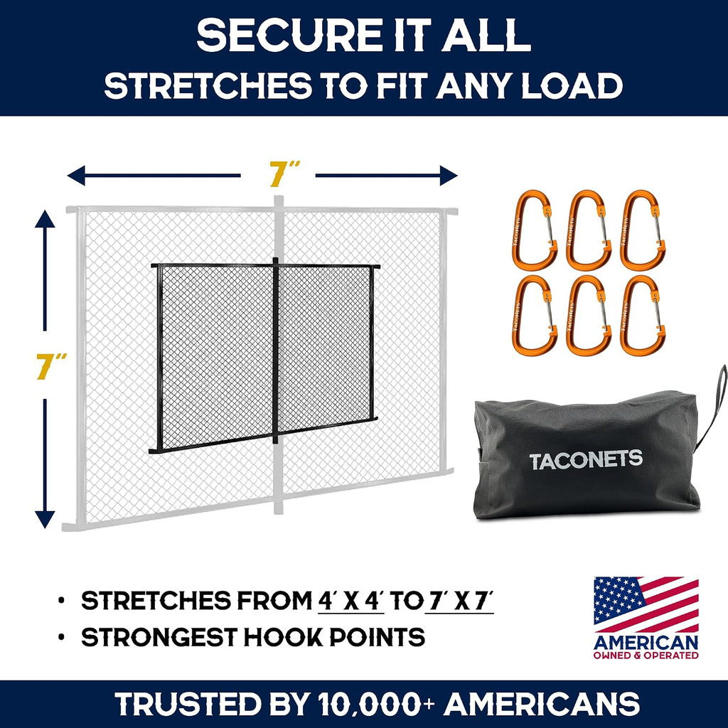 Upgraded Highly Elastic Truck Bed Cargo Net Organizer, 4'x4' Simple elastic truck bed cargo mesh organizer fyrasol