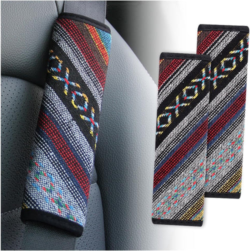 IHOTDER 2PCS Seat Belt Cover Pad,Boho Seatbelt Cushion for Car Decorations & Shoulder Protection,All Season Universal Car Accessories Interior Seatbelt Covers for Kids Adults (Seatbelt Cover-B) mysite