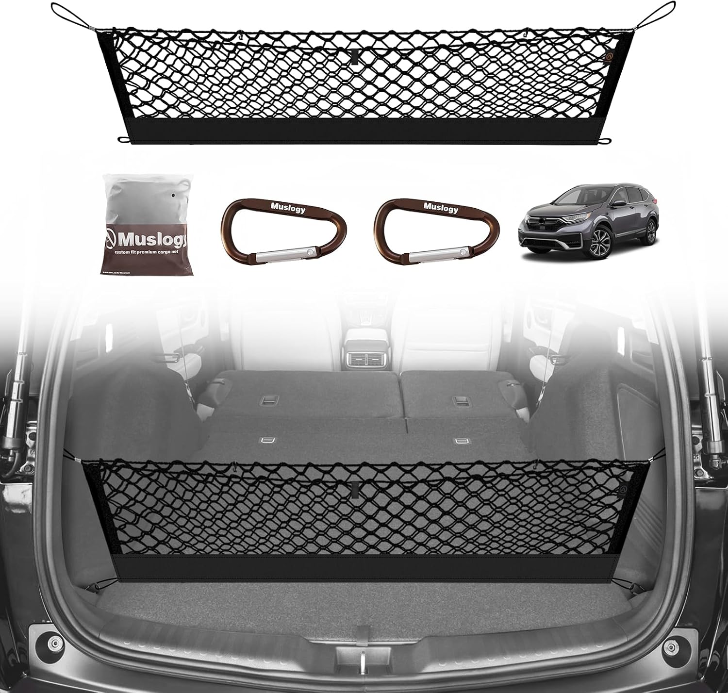 Truck Bed Cargo Net Trunk Netting Compatible with 2013-2026 Chevy Silverado & GMC Sierra 1500/2500HD/3500HD Accessories, Pickup Cargo Organizer SUV Sedan Storage Net w/Heavy Duty Carabiners mysite