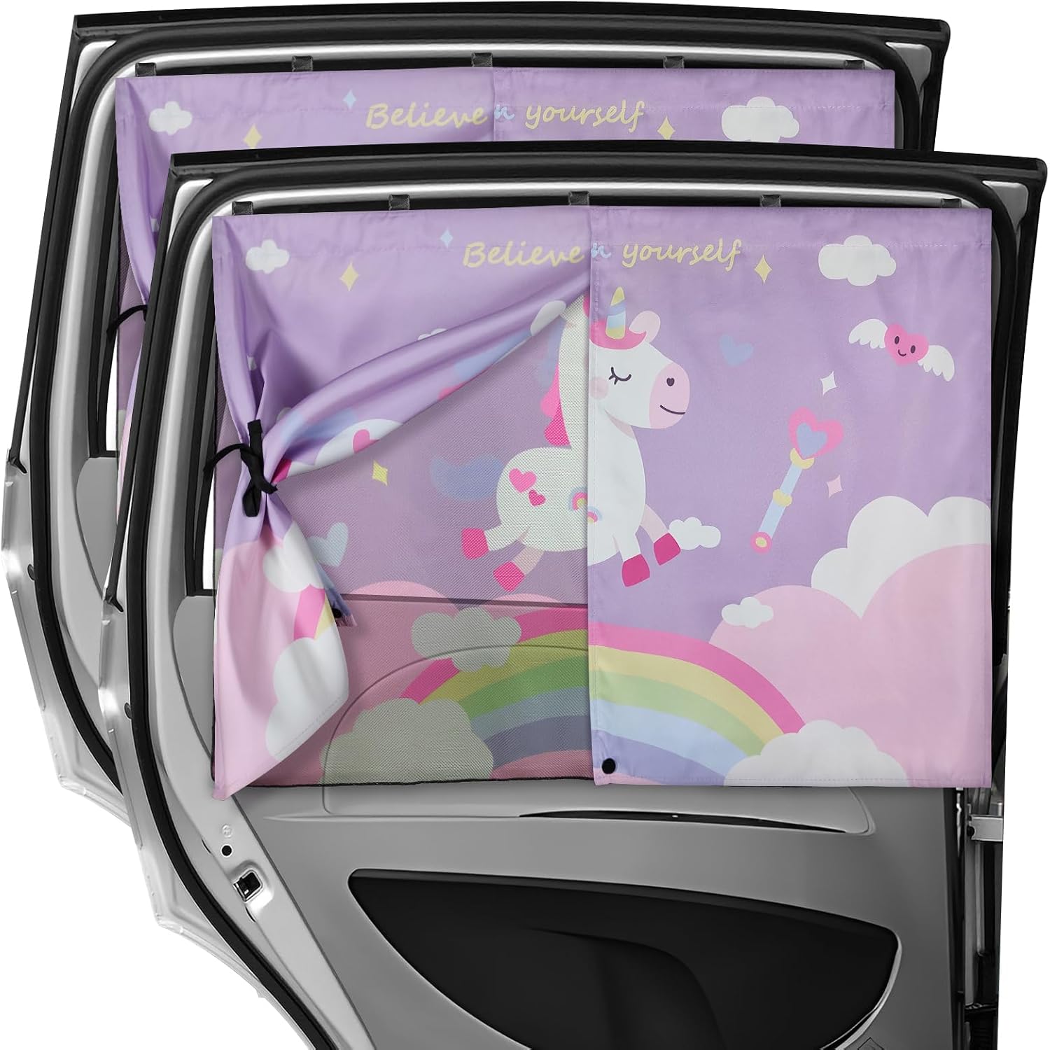 Car Window Shades, 2 PCS Magnetic Double Layer Auto Sun Shade for Side Windows Privacy Full Covers/Half Shade Options Back Car Window Curtains for Baby Protection mysite