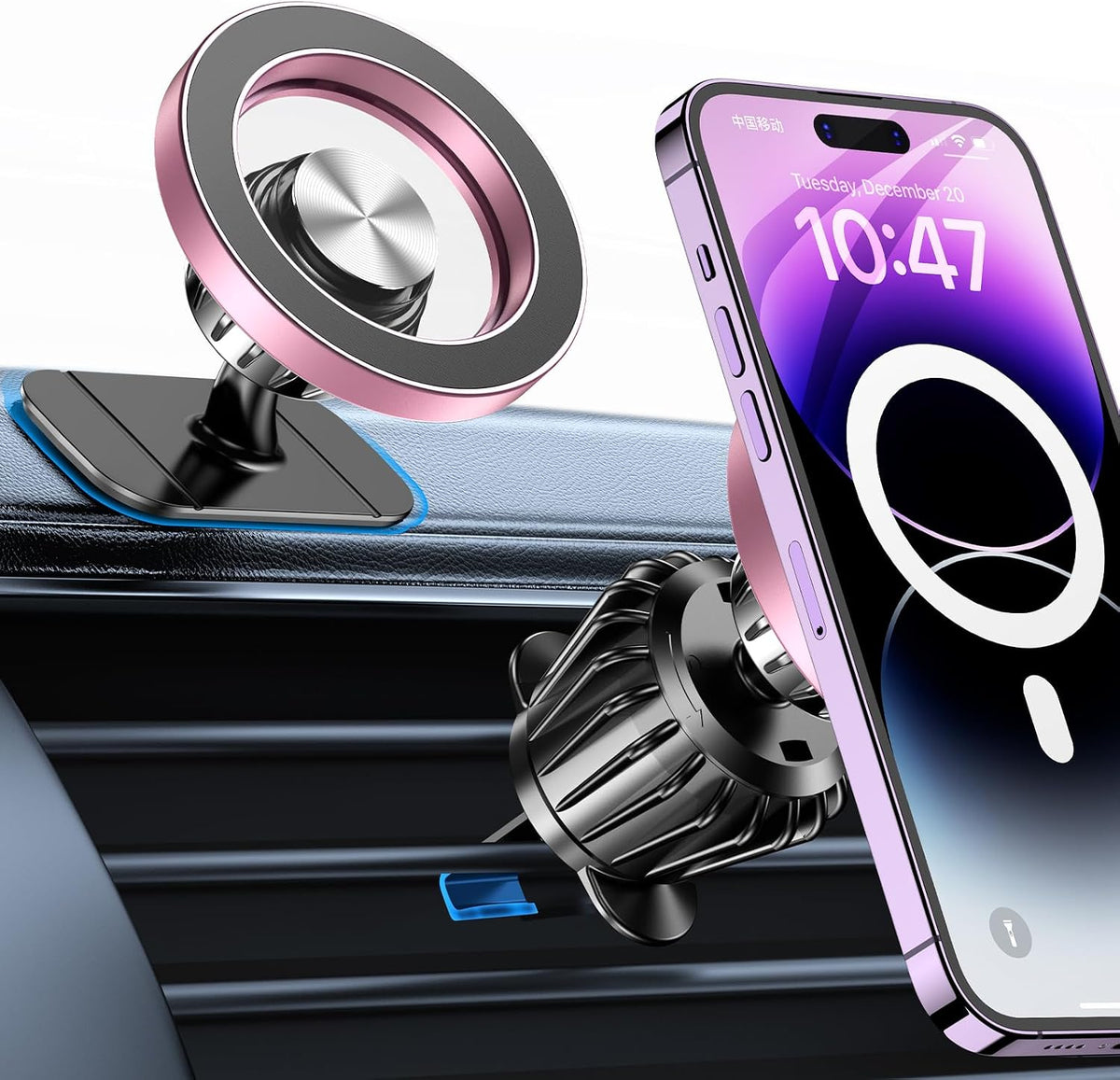 for iPhone Magsafe car Mount【20 Strong Magnets】Magnetic Phone Holder for Car Dashboard【360° Rotation】Hands Free Car Phone Holder Mount Dash Fit iPhone 15 14 13 12 Pro Max Plus MagSafe Car Accessories mysite