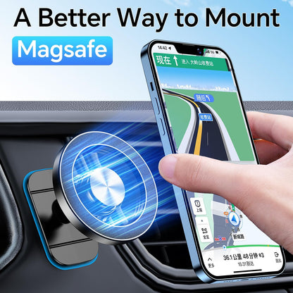 Magnetic Phone Holder for Car with Magsafe Compatibility for iPhone 17 16 15 14 Strong Magnetic Hold 360° Rotation Safe Driving View Car Accessories