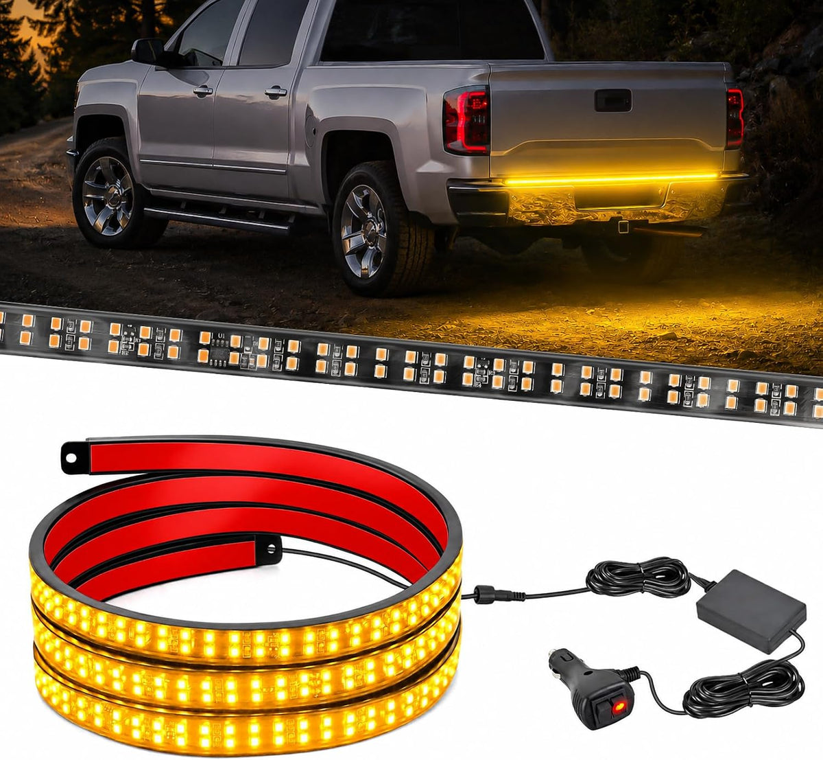 Nilight 60 Inch Truck Tailgate Light Bar 108 LED Single Row | LED Tailgate Light Strip with Running Brake Turn Signal and White Reverse Lights for Pickup Trucks mysite