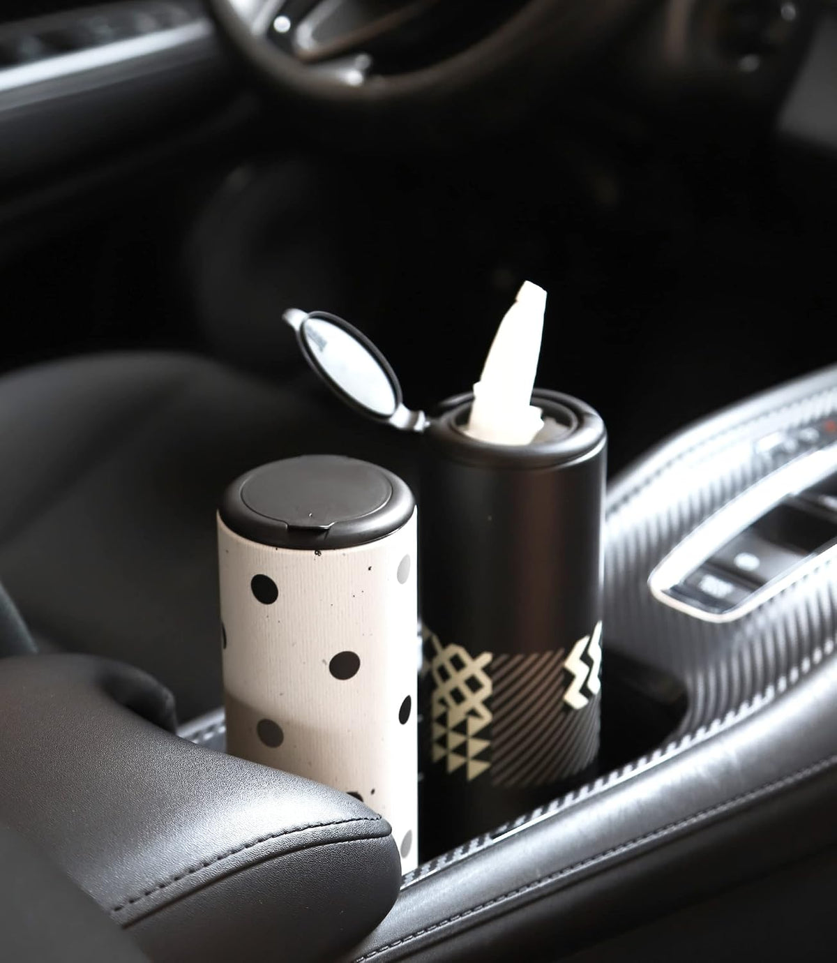 Car Tissue Holder with Facial Tissues Bulk - 4 PK Car Tissues Cylinder with Cap, Tissue Holder for Car, Travel Tissues for Car Cup Holder, Refill Car Tissue Box Round Container mysite