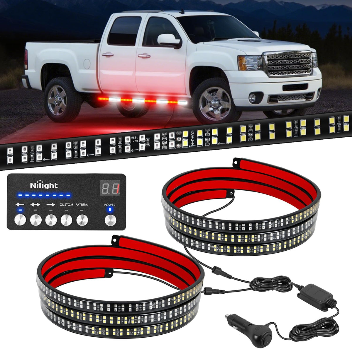 Nilight 8PCS Truck Pickup Bed Light Kit 24LED White | Rock for Van Off-Road Under Car Side Marker Foot Wells Rail Lights with Switch mysite