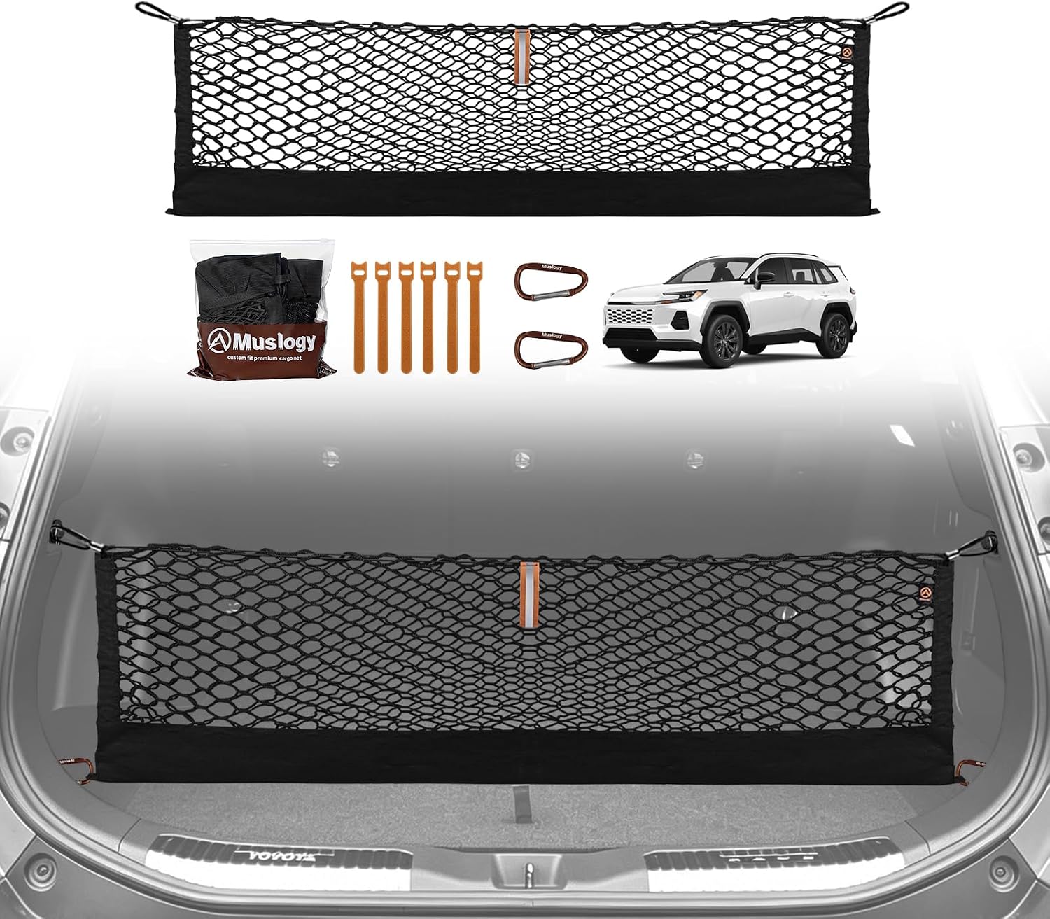 Truck Bed Cargo Net Trunk Netting Compatible with 2013-2026 Chevy Silverado & GMC Sierra 1500/2500HD/3500HD Accessories, Pickup Cargo Organizer SUV Sedan Storage Net w/Heavy Duty Carabiners mysite