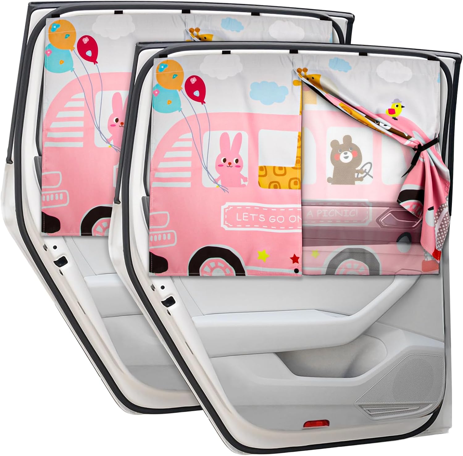Car Window Shades, 2 PCS Magnetic Double Layer Auto Sun Shade for Side Windows Privacy Full Covers/Half Shade Options Back Car Window Curtains for Baby Protection mysite