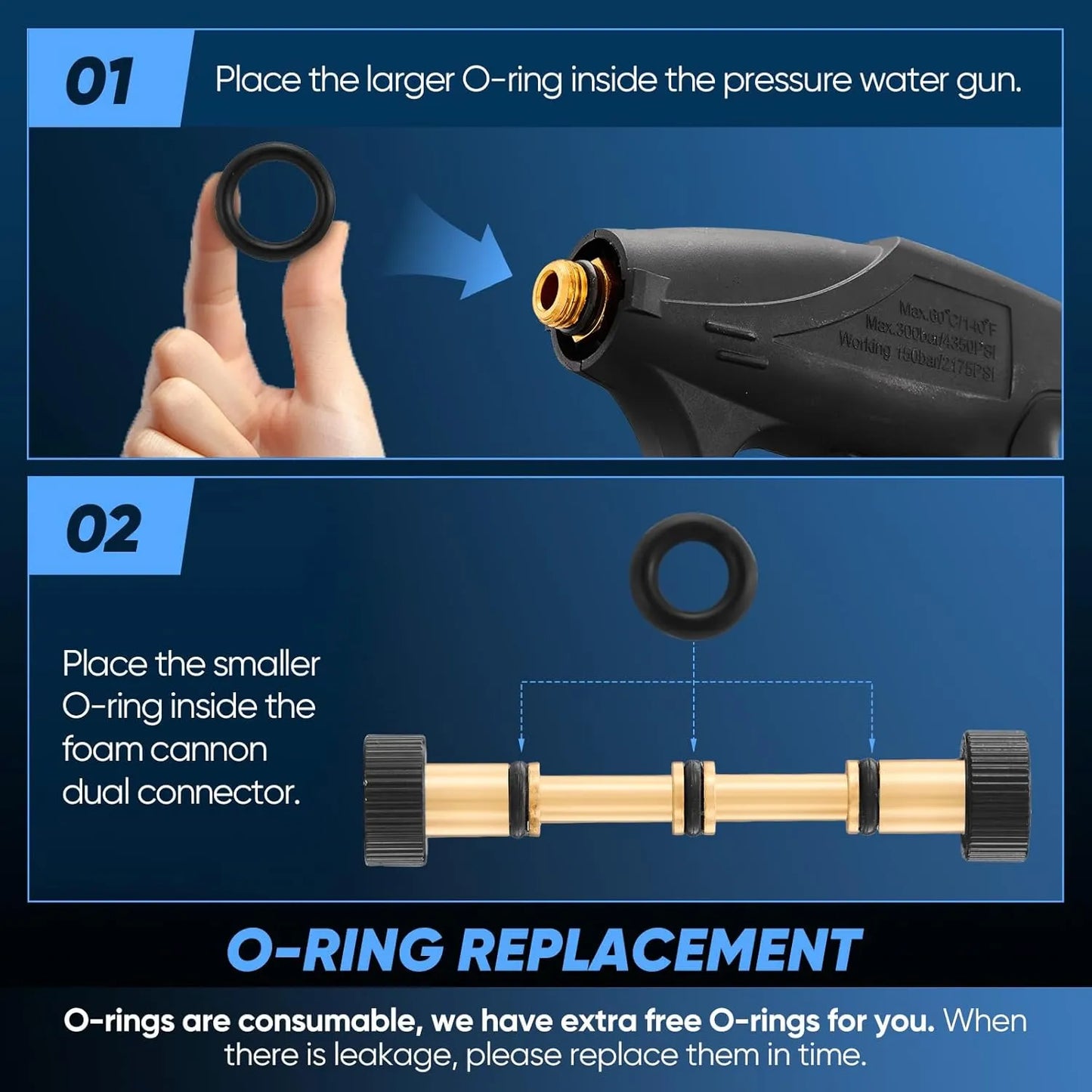 Powerful Foam Cannon Kit for Car Detailing – Dual Connector & Multi-Angle Spray Tips