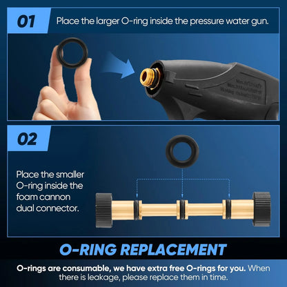 Powerful Foam Cannon Kit for Car Detailing – Dual Connector & Multi-Angle Spray Tips