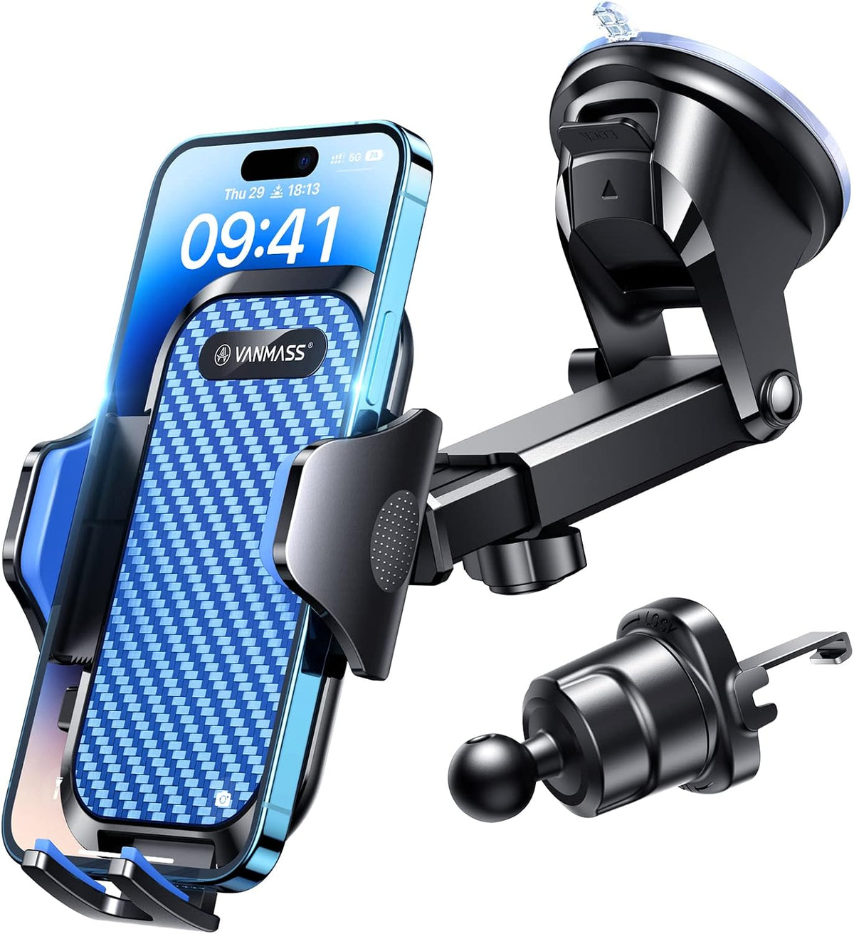 VANMASS Car Phone Holder 2026 Ultimate Military-Grade Strongest Suction & Clip Windshield Dashboard【Newest Best Strongest】 Cell Phone Automotive Dash Gauge Accents for iPhone 18 Pro Max 17 16 15 14 mysite