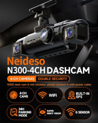 360° Dash Cam Front and Rear Inside, 4 Channel Dash Camera for Car mysite