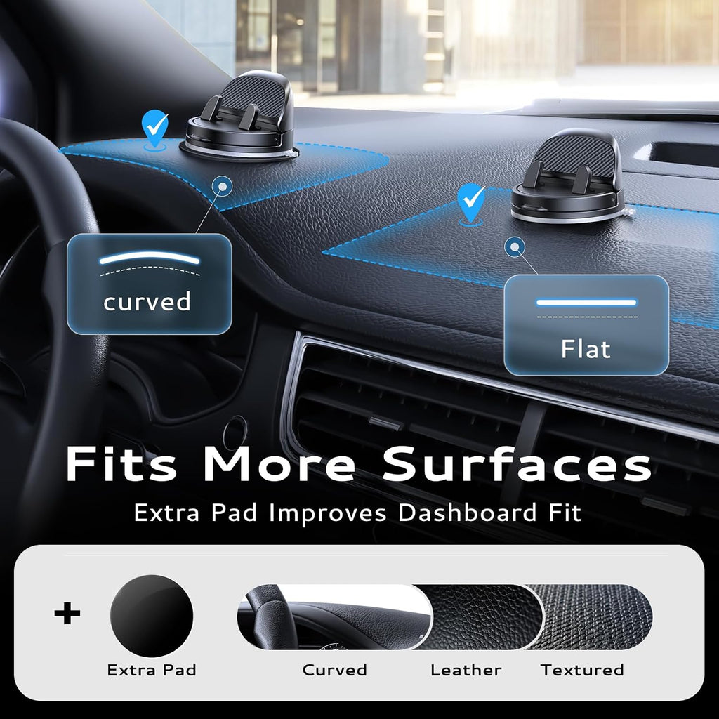 ACMEZING Ultra-Compact Car Phone Holder [Thick Case Friendly | 78LB Suction] 360° Rotate & 30° Tilt Car Phone Mount, Uneven Dashboard Ready, Phone Holders for Your Car for All Smartphones mysite
