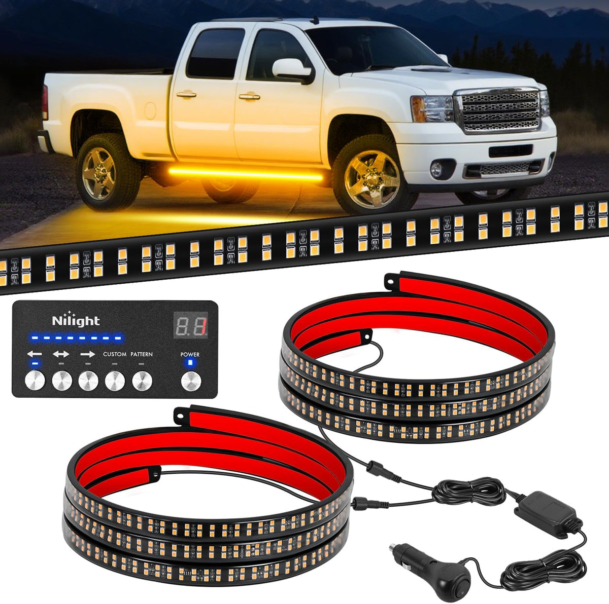 Nilight 8PCS Truck Pickup Bed Light Kit 24LED White | Rock for Van Off-Road Under Car Side Marker Foot Wells Rail Lights with Switch mysite