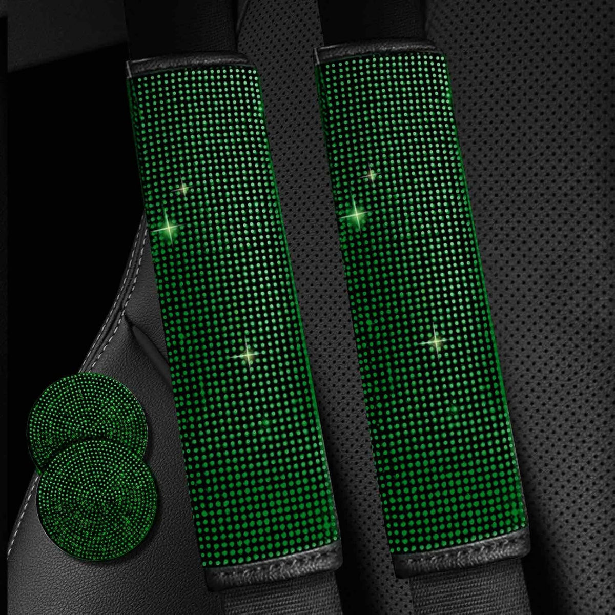 2PCS Bling Car Seatbelt Strap Covers for Women Girls - Crystal Rhinestone Velvet Shoulder Pad Protector - Diamond Shine Safety Shoulder Pad, Car Decor Interior Accessories mysite