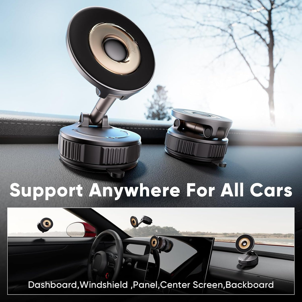 Car Phone Holder for Magsafe [80+LBS Max Suction & 2500gf Magnetic] mysite