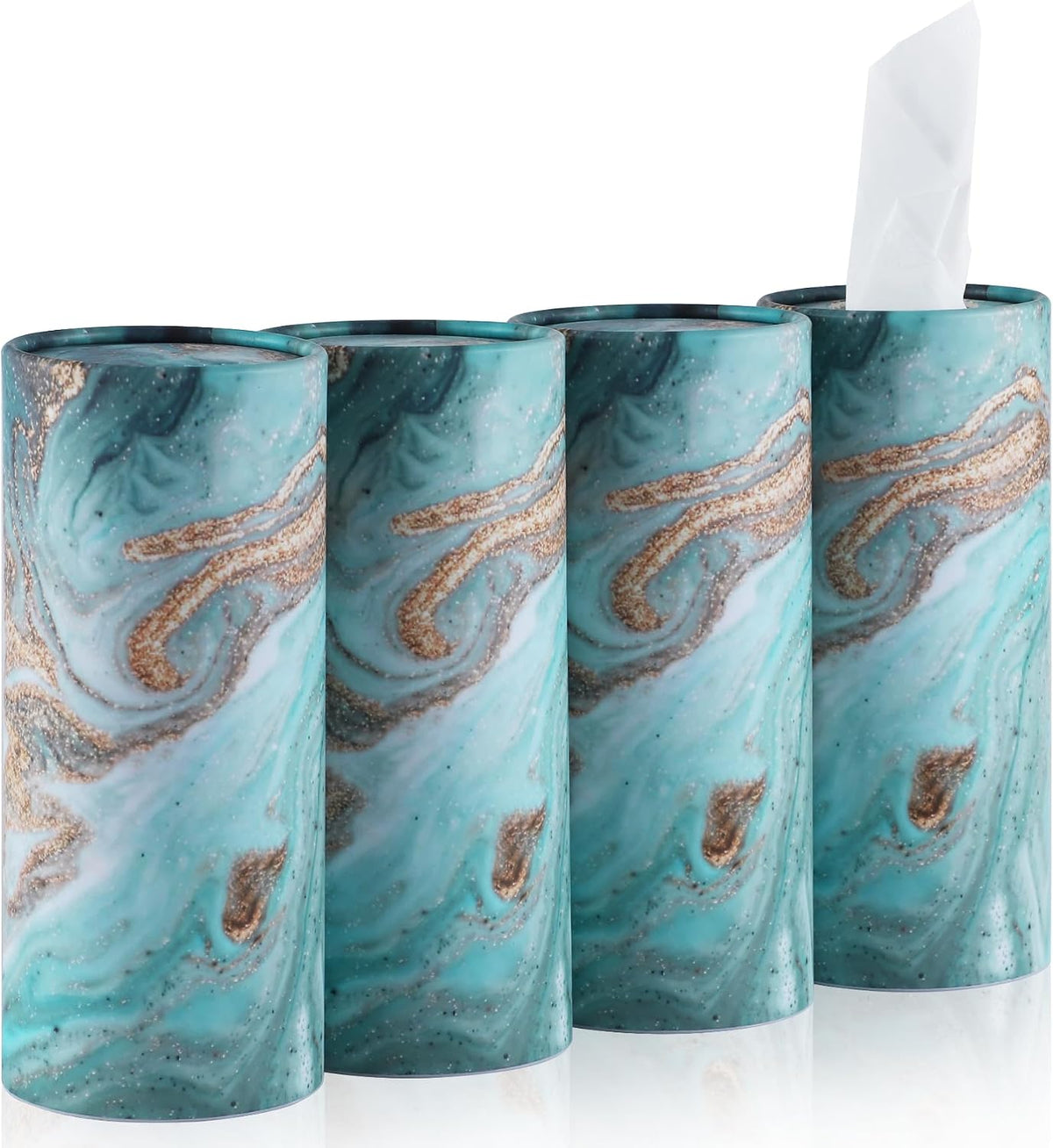 Car Tissue Holder, 4 Pack Car Cup Holder Facial Tissues with Travel Tissue Bag, Quick and Convenient Flower Combination Car Tissue Box(4 Canisters/200 Tissues) Black - Red mysite
