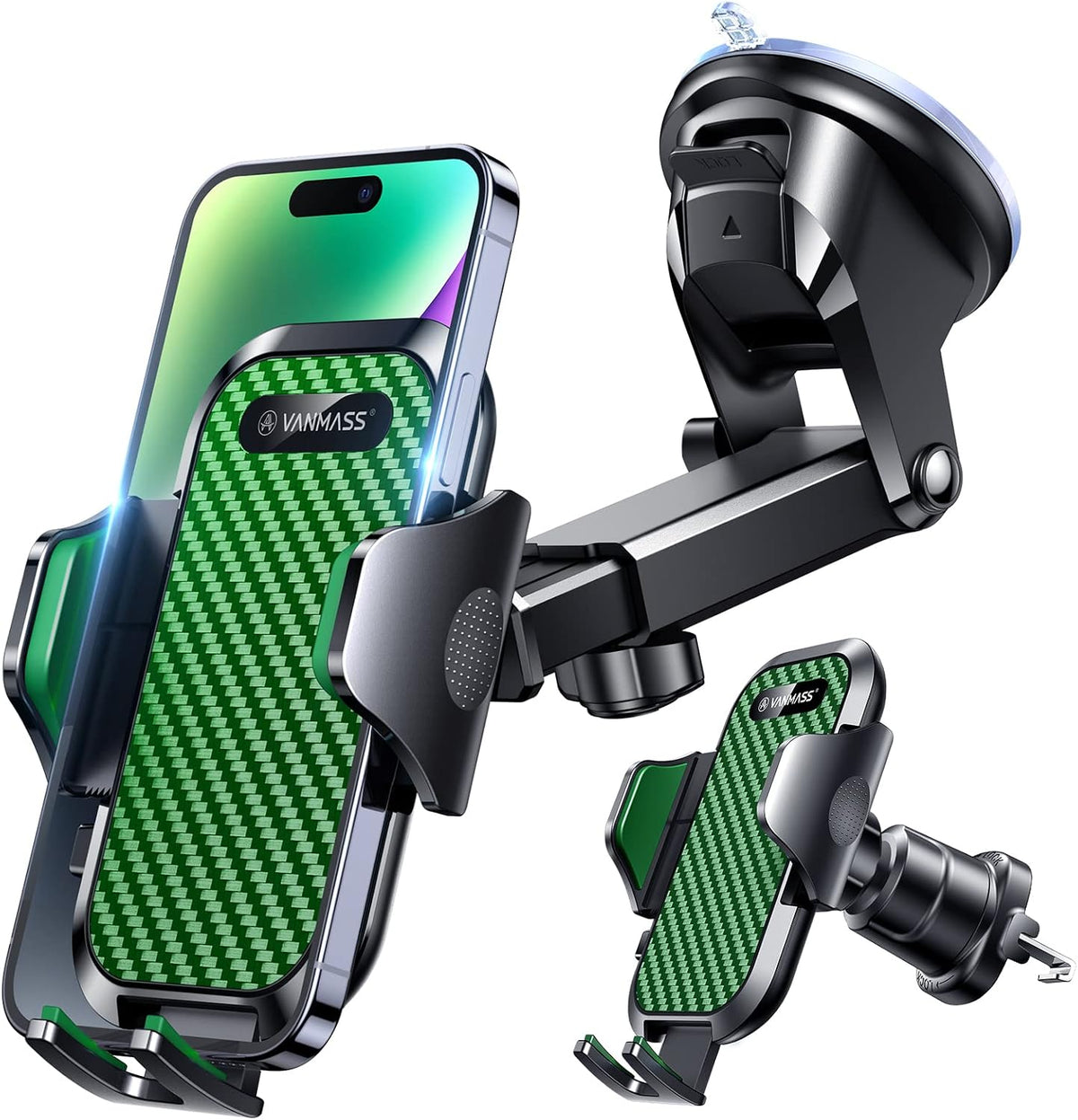 VANMASS Car Phone Holder 2026 Ultimate Military-Grade Strongest Suction & Clip Windshield Dashboard【Newest Best Strongest】 Cell Phone Automotive Dash Gauge Accents for iPhone 18 Pro Max 17 16 15 14 mysite