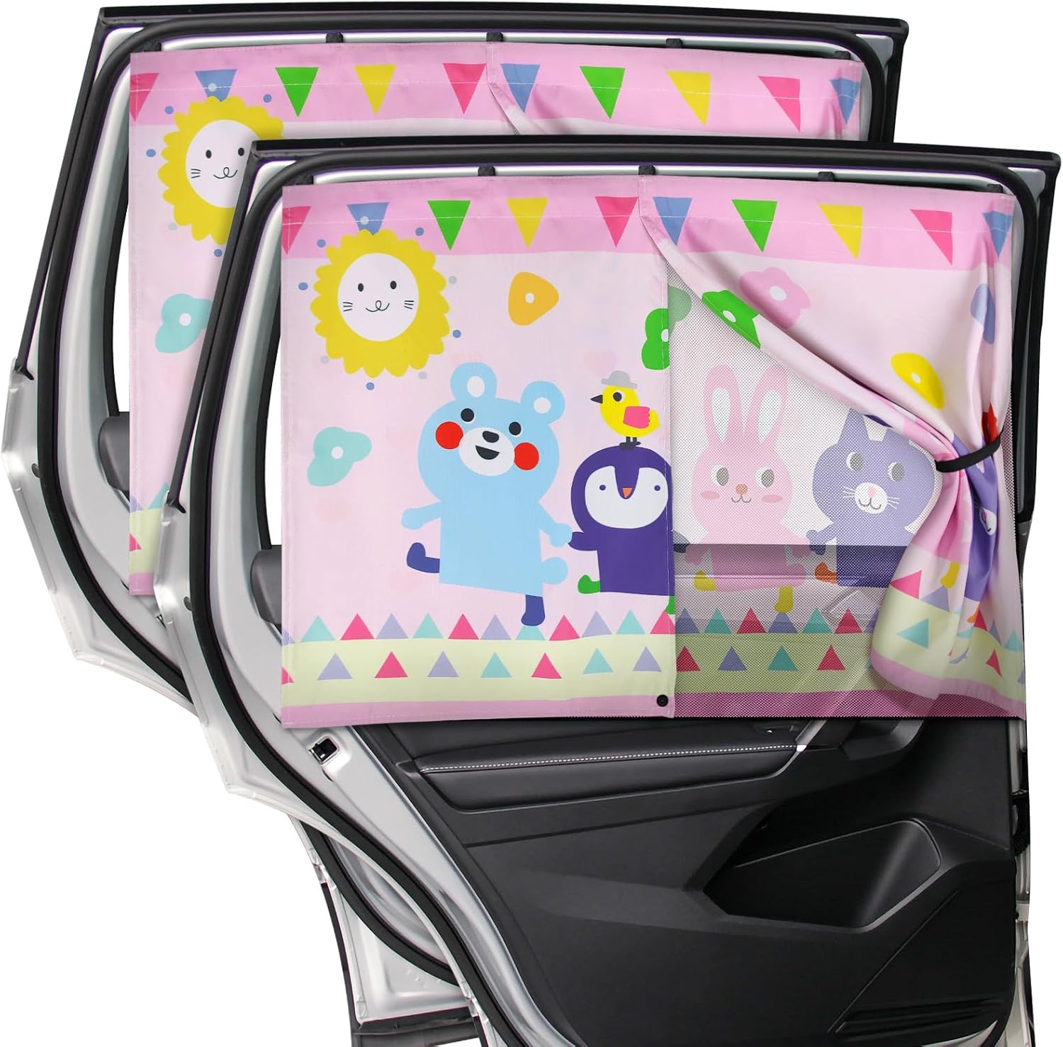 Car Window Shades, 2 PCS Magnetic Double Layer Auto Sun Shade for Side Windows Privacy Full Covers/Half Shade Options Back Car Window Curtains for Baby Protection mysite