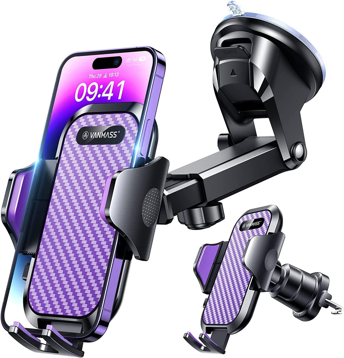 VANMASS Car Phone Holder 2026 Ultimate Military-Grade Strongest Suction & Clip Windshield Dashboard【Newest Best Strongest】 Cell Phone Automotive Dash Gauge Accents for iPhone 18 Pro Max 17 16 15 14 mysite