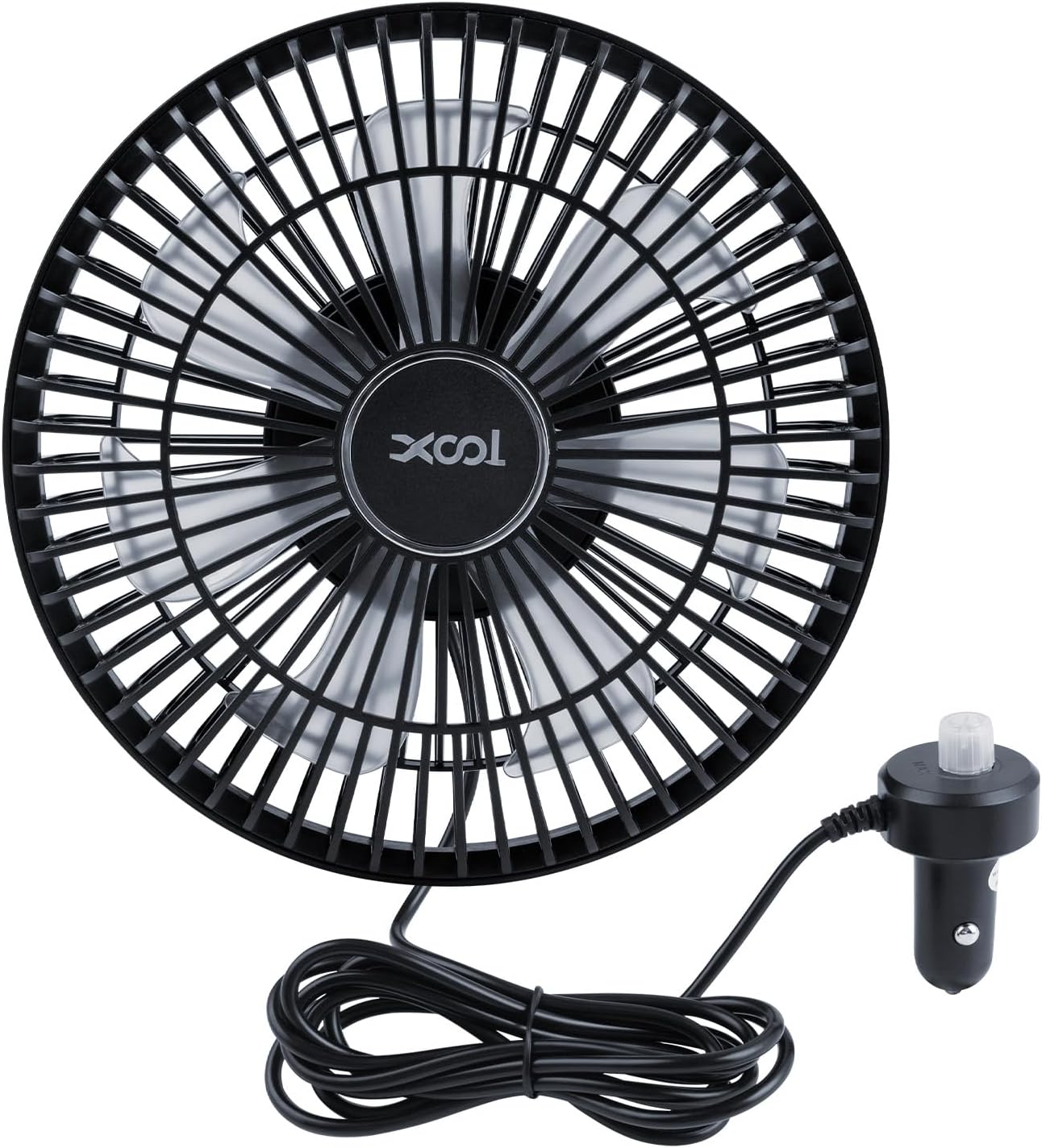 XOOL Clip Car Fan, Adjustable Dual Head 4 Inches 12V Fan for Front/Rear Seat Passenger, 360° Rotatable Electric Car Cooling Fans with Stepless Speed Regulation for SUV, RV, Vehicles mysite