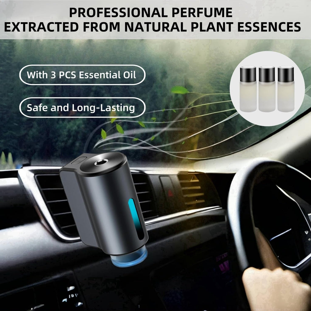 Car Air Freshener Diffuser, Smart Car Air Freshener, Car Diffuser Air Freshener with Three Adjustable Modes, Aromatizante Para Carro with 3pcs Essential Oil, Car Fresheners Long Lasting mysite
