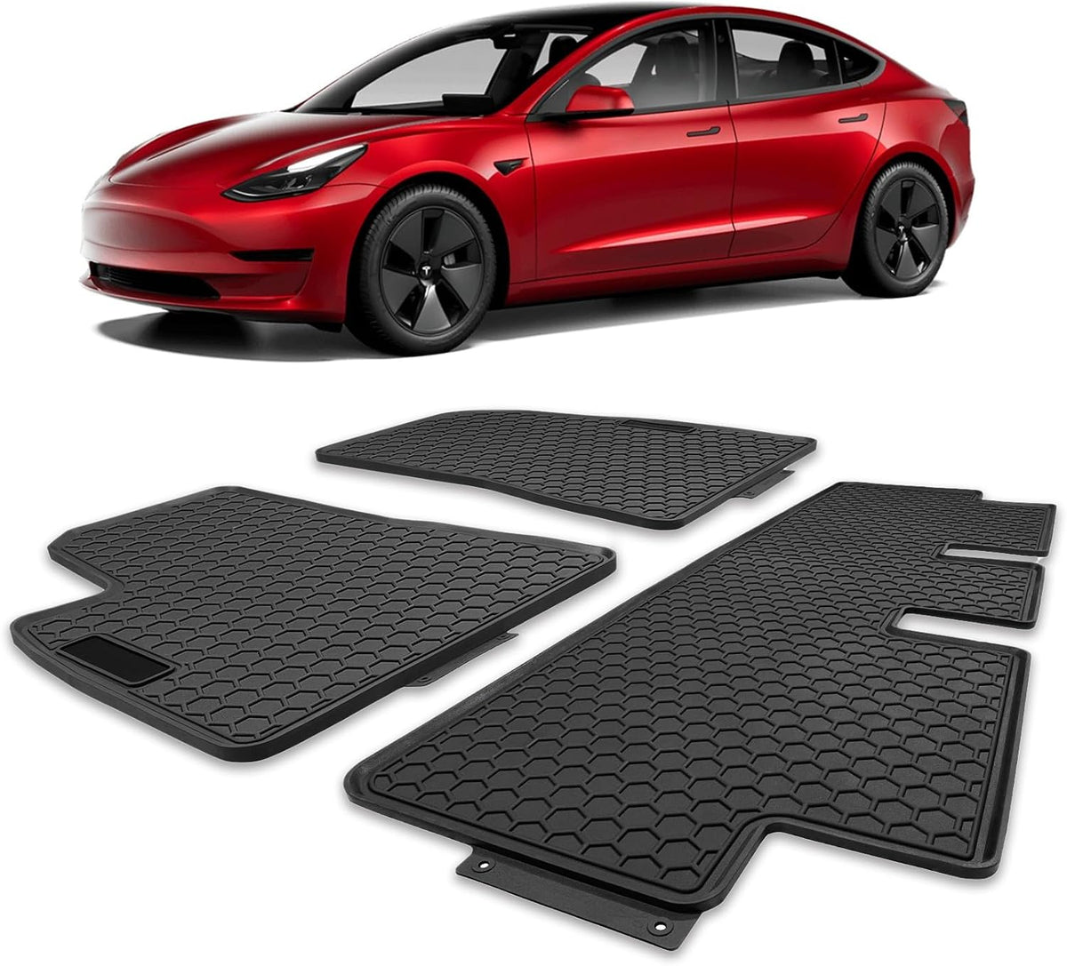 Spurtar for Tesla Model 3 Floor Mats 2017-2026, Automotive Rubber Floor Mat mysite