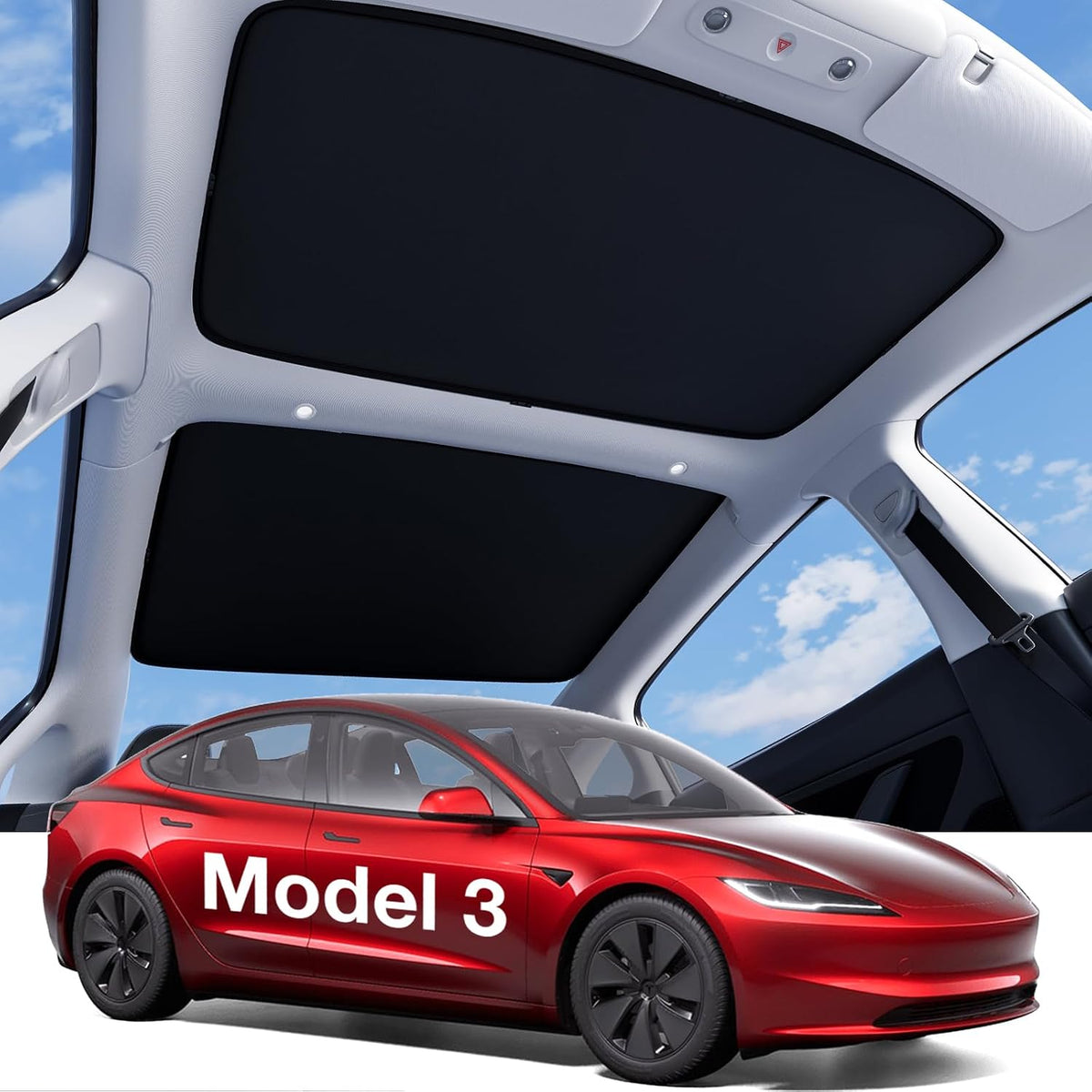 for Tesla Model Y Juniper Accessories Sunshade Roof, Interior Black mysite