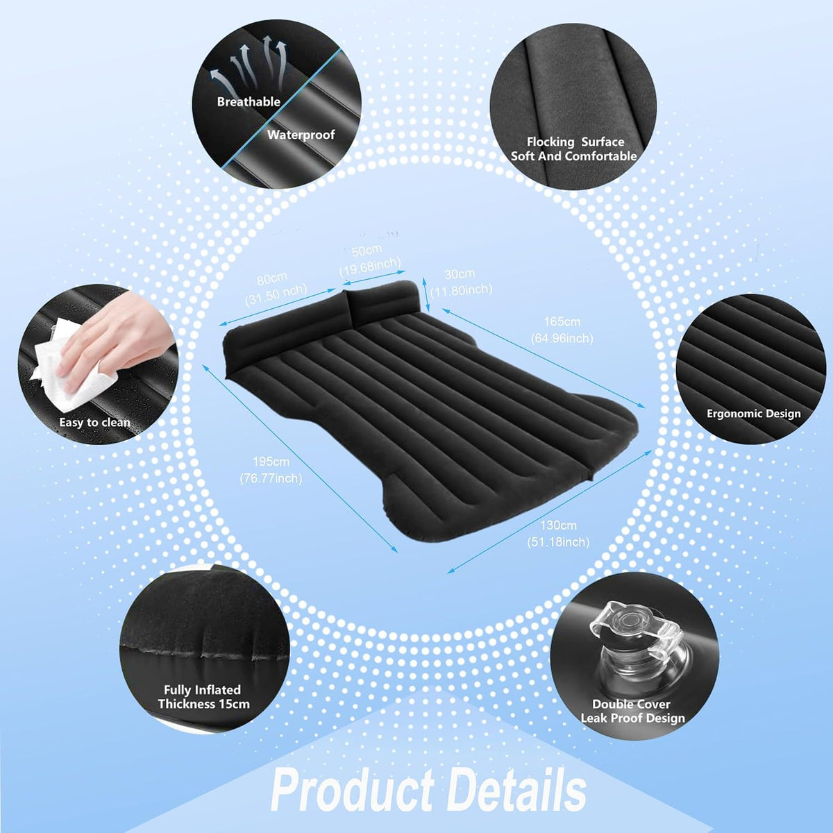 Car Air Mattress Inflatable Camping Bed for Tesla Model Y Backseat Trunk mysite