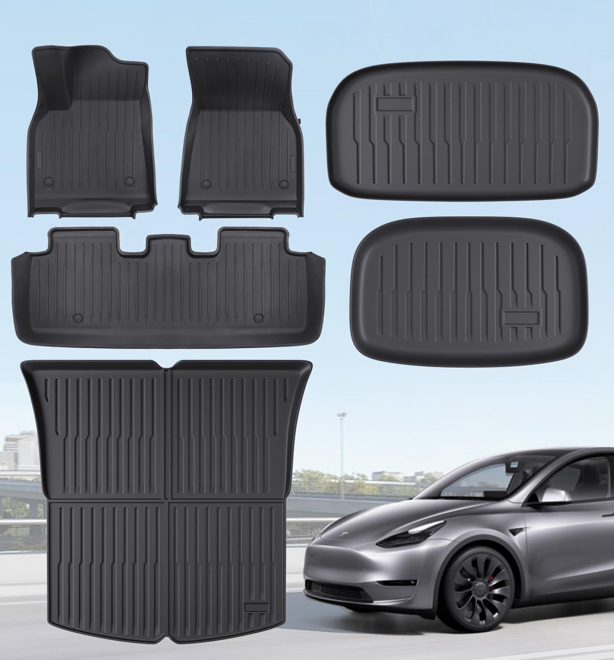 Floor Mats Fits for Tesla Model 3 2023-2018 - All Weather TPE Custom Fit Car Mats Floor Liners, Custom Fit, 3-Piece mysite