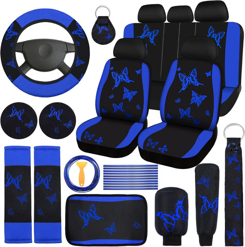 BBTO 43 Pcs Car Seat Cover Set for Women SUV,Butterfly,Cream-Colored mysite