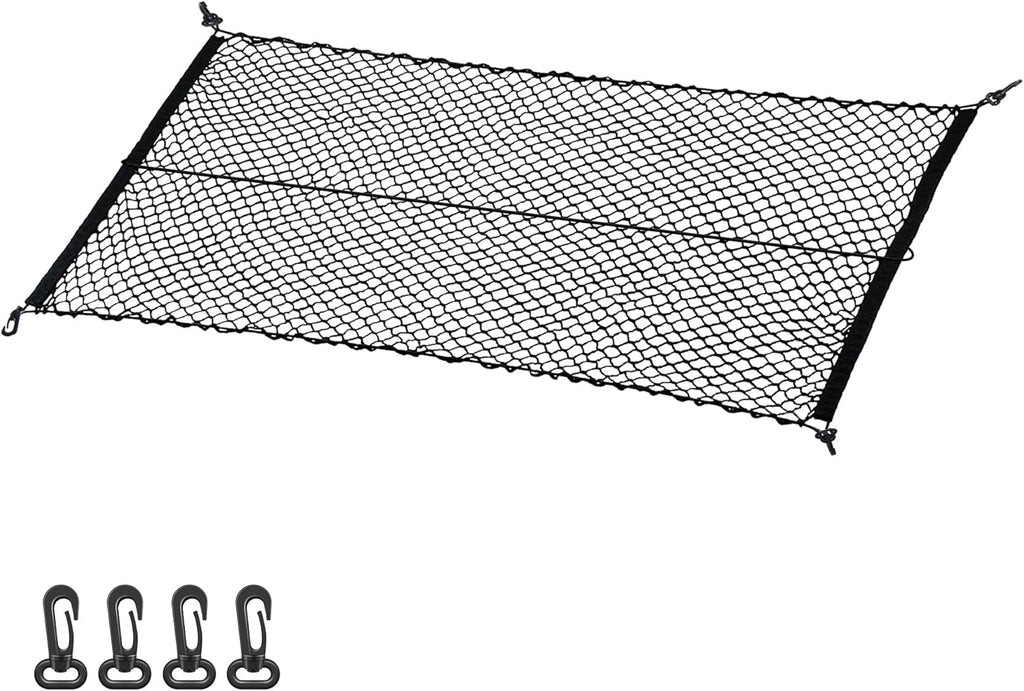 MICTUNING Truck Bed Cargo Net, 49"x15.2" Stretch to 60" Elastic Pickup Cargo Net with 4 Metal Carabiners, Compatible with 2013-2022 Chevy Silverado & 2015-2024 Ford F150 F250 Truck mysite